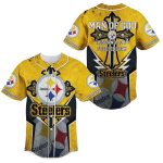Pittsburgh Steelers Logo Man Of God Husband Dad Steelers Fan Baseball Jersey