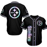 Pittsburgh Steelers Logo Neon Light Baseball Jersey