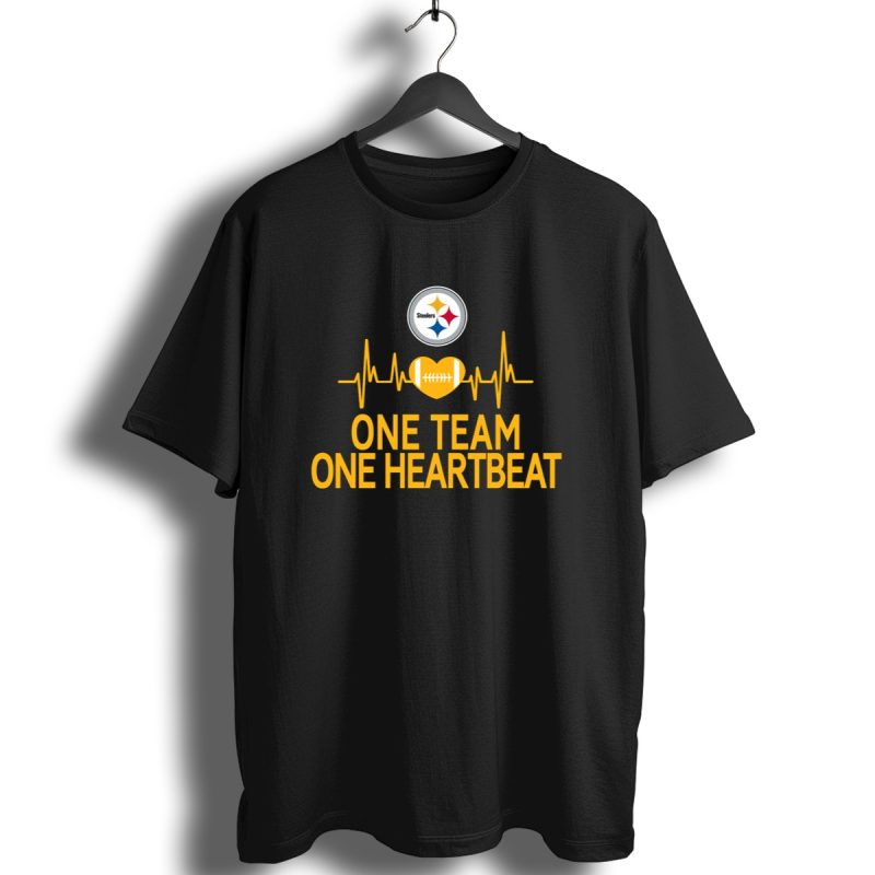 Pittsburgh Steelers Logo One Team One Heartbeat Football Heartbeat T Shirt 1 T Shirt 1