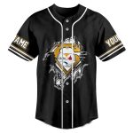 Pittsburgh Steelers Logo Superman Black Baseball Jersey