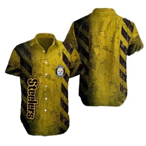 Pittsburgh Steelers Logo Vintage Aged Gold Texture Hawaiian Shirt