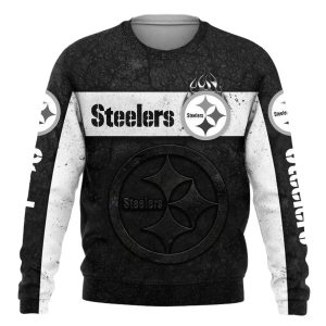 Pittsburgh Steelers Logo Vintage Black And White AOP Sweatshirt
