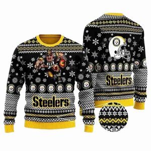 Pittsburgh Steelers Mascot And Helmet Ugly Sweater