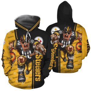 Pittsburgh Steelers Mascot Design Gift For Fans AOP Hoodie