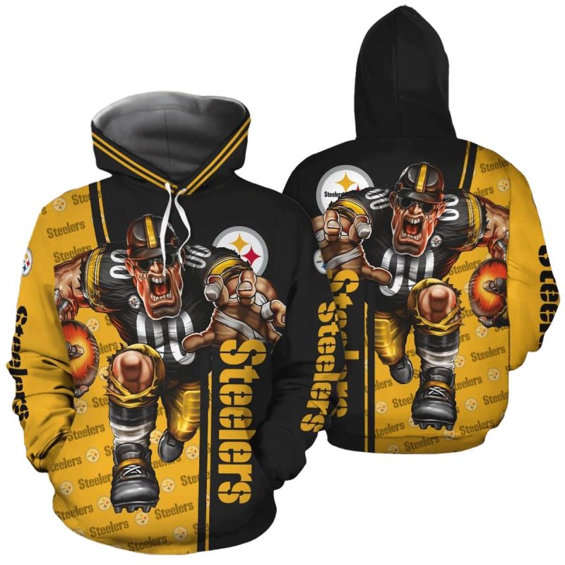 Pittsburgh Steelers Mascot Design Gift For Fans Aop Hoodie 1