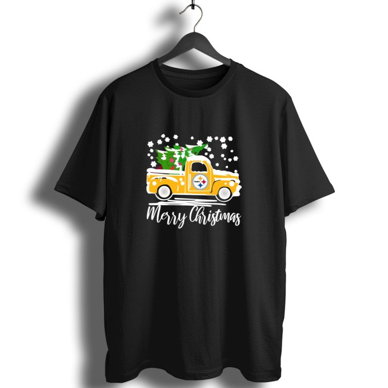 Pittsburgh Steelers Merry Christmas Vintage Car With Christmas Tree T Shirt 1 T Shirt 1
