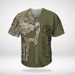 Pittsburgh Steelers Military Skull Baseball Jersey
