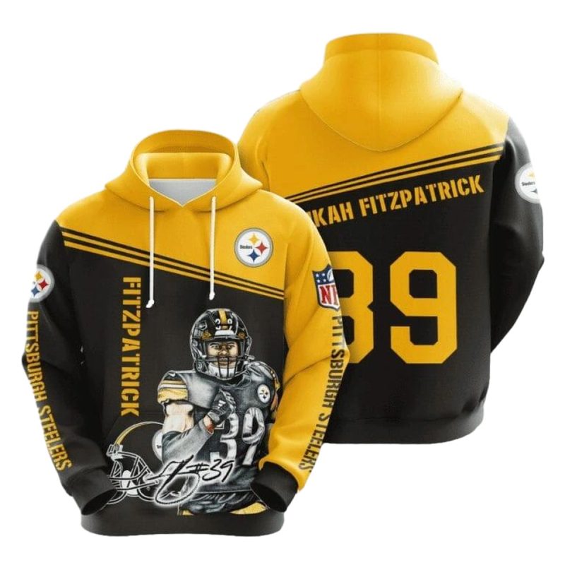 Pittsburgh Steelers Minkah Fitzpatrick 89 Black Gold Aop Hoodie 1