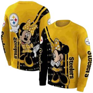 Pittsburgh Steelers Minnie Mouse Gold AOP Sweatshirt