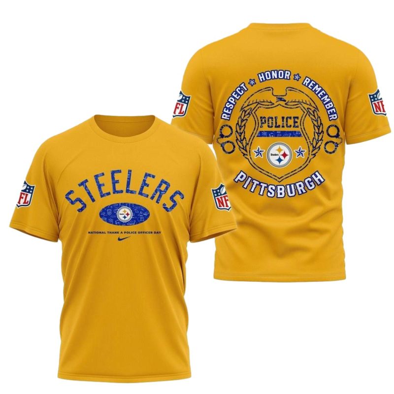 Pittsburgh Steelers National Thank A Police Officer Day Aop T Shirt 1