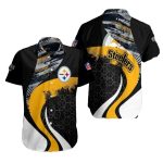 Pittsburgh Steelers Night Game Bold Black Yellow Abstract Hawaiian Shirt