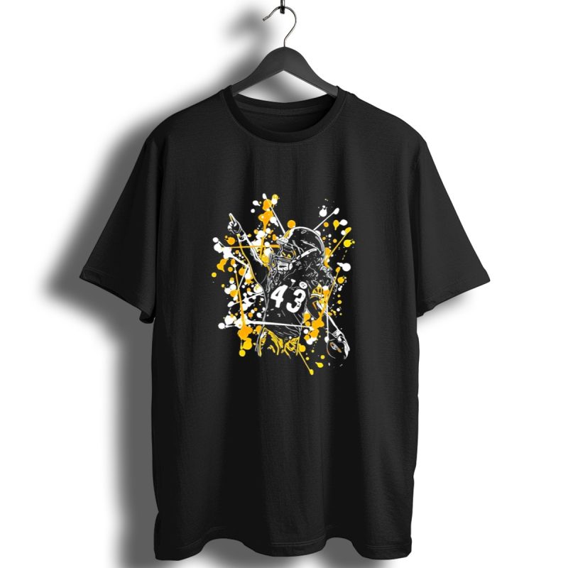 Pittsburgh Steelers Number 43 Splash Celebratory Pose T Shirt 1 T Shirt 1