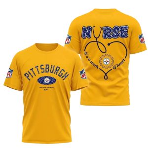 Pittsburgh Steelers Nurses Night Its A World Of Heart AOP T-Shirt