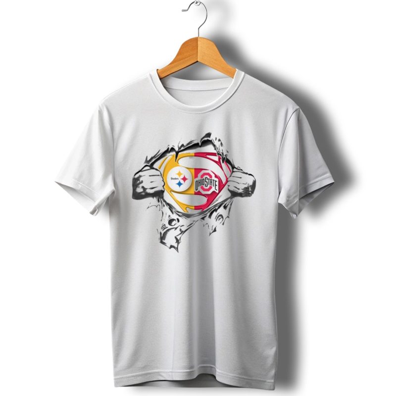 Pittsburgh Steelers Ohio State Buckeyes Superman Logo Mashup T Shirt 1 T Shirt 1