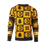 Pittsburgh Steelers Patches Style Black And Yellow Pattern Ugly Sweater
