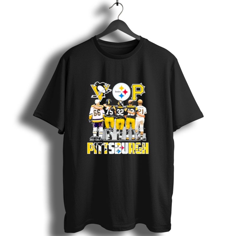 Pittsburgh Steelers Penguins Pirates Mario Lemieux Kevin Greene Signatures T Shirt 1 T Shirt 1