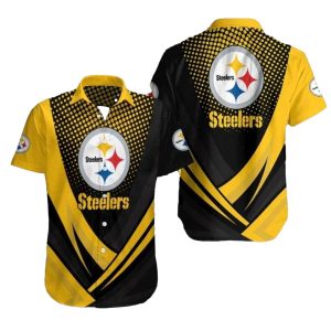 Pittsburgh Steelers Polka Dot Party Yellow Black Hawaiian Shirt