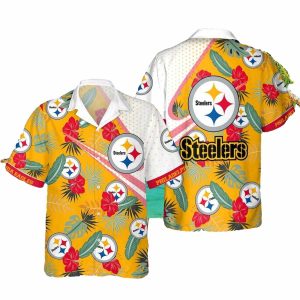 Pittsburgh Steelers Red Hibiscus Beach Trip For Fans Hawaiian Shirt