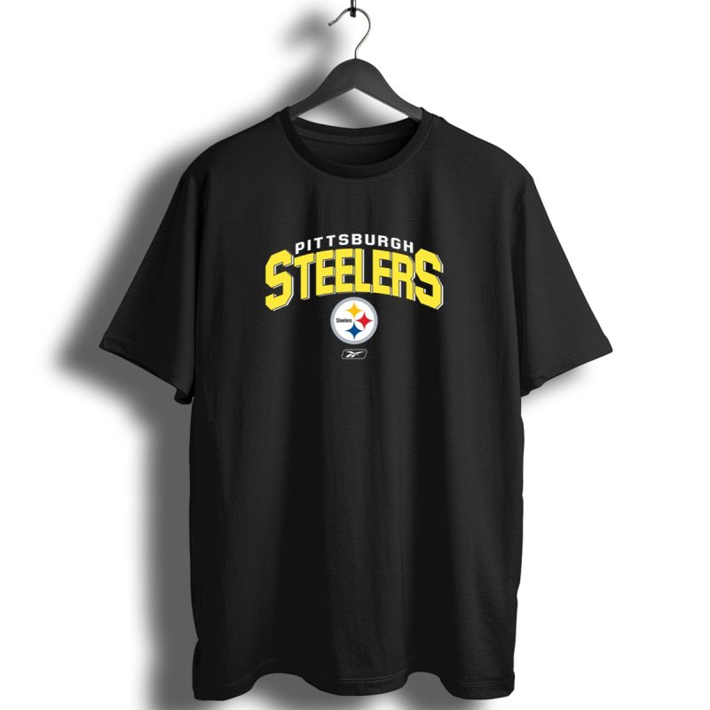 Pittsburgh Steelers Reebok Logo Silver Gray Background T Shirt 1 T Shirt 1