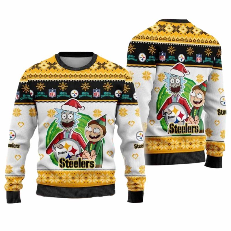 Pittsburgh Steelers Rick And Morty Ugly Sweater 1