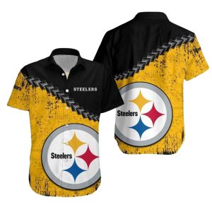 Pittsburgh Steelers Rugged Industrial Black And Yellow Hawaiian Shirt