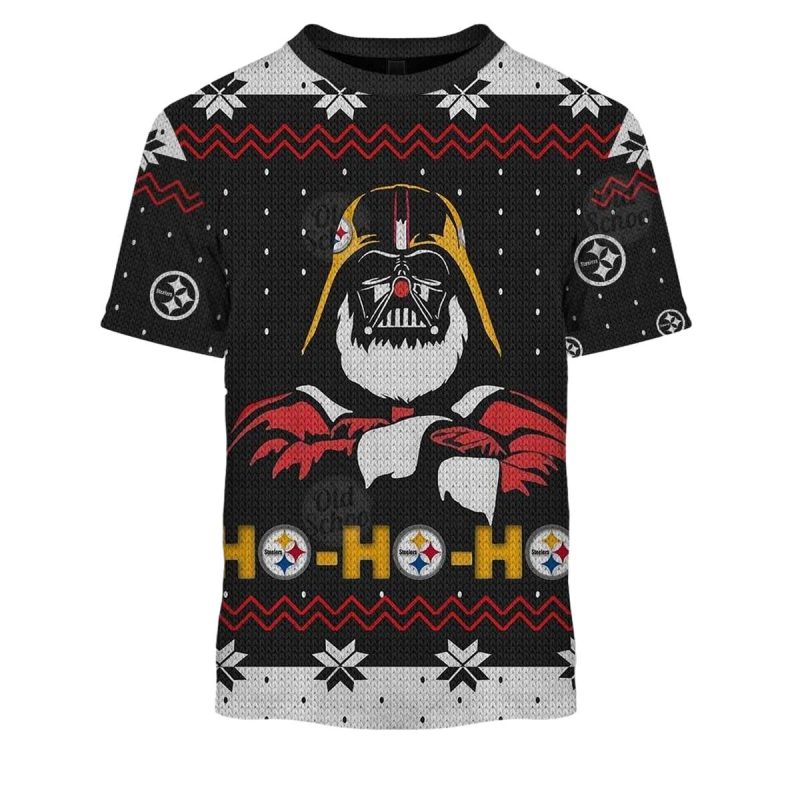 Pittsburgh Steelers Santa Darth Vader Christmas Ugly Sweater Aop T Shirt 1