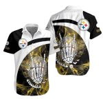 Pittsburgh Steelers Skeleton Celebratory Hawaiian Shirt