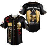 Pittsburgh Steelers Skull Damn Right Baseball Jersey