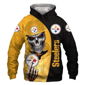 Pittsburgh Steelers Skull Cute AOP Hoodie