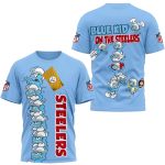 Pittsburgh Steelers Smurfs Blue Kid On The Steelers AOP T-Shirt