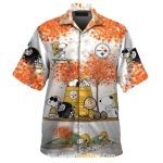 Pittsburgh Steelers Snoopy Autumn Scene Hawaiian Shirt