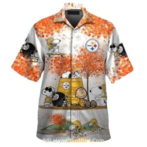 Pittsburgh Steelers Snoopy Autumn Scene Hawaiian Shirt