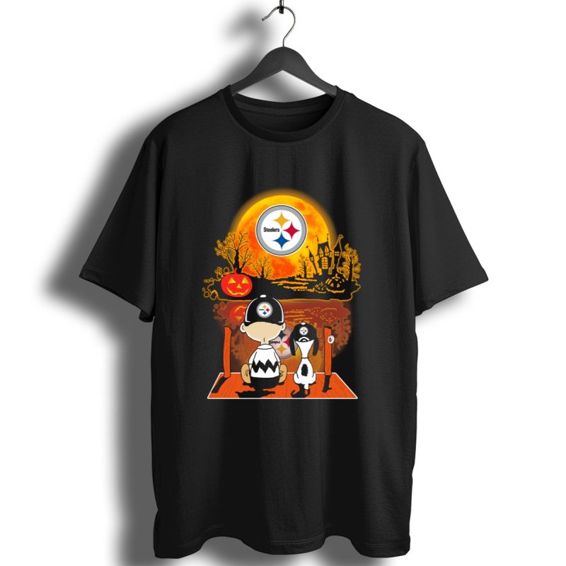 Pittsburgh Steelers Snoopy Charlie Brown Halloween Pumpkin Moon House T Shirt 1 T Shirt 1