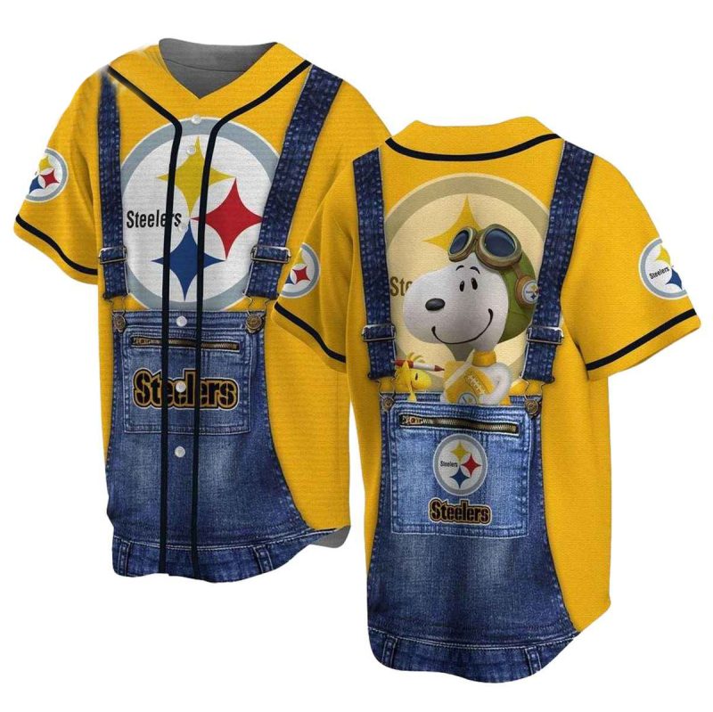 Pittsburgh Steelers Snoopy Cosplay Baseball Jersey 1