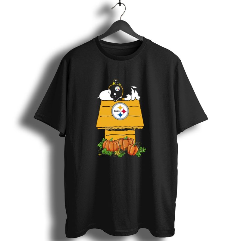 Pittsburgh Steelers Snoopy Doghouse With Pumpkins T Shirt 1 T Shirt 1