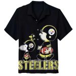 Pittsburgh Steelers Snoopy Football Black And Gold Style Hawaiian Shirt