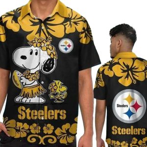 Pittsburgh Steelers Snoopy Hula Dance Design Hawaiian Shirt