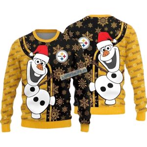 Pittsburgh Steelers Snow Man Santa Claus Ugly Sweater