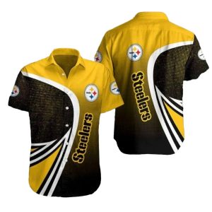Pittsburgh Steelers Starry Night Galaxy Black And Yellow Hawaiian Shirt