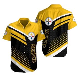 Pittsburgh Steelers Streaks Elegance Black And Yellow Hawaiian Shirt