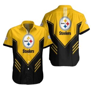 Pittsburgh Steelers Sunburst Bright Yellow Fan Statement Hawaiian Shirt