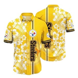 Pittsburgh Steelers Sunny Hibiscus Charm Yellow Hawaiian Shirt