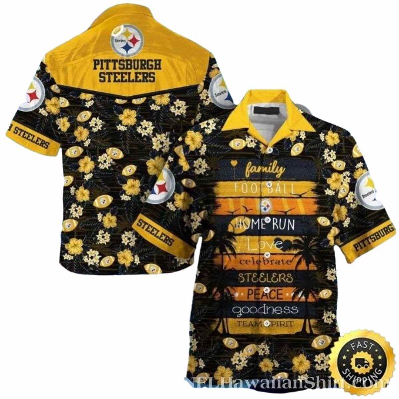 Pittsburgh Steelers Sunset Festivities Family Hawaiian Shirt 1