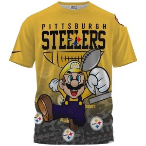 Pittsburgh Steelers Super Mario AOP T-Shirt