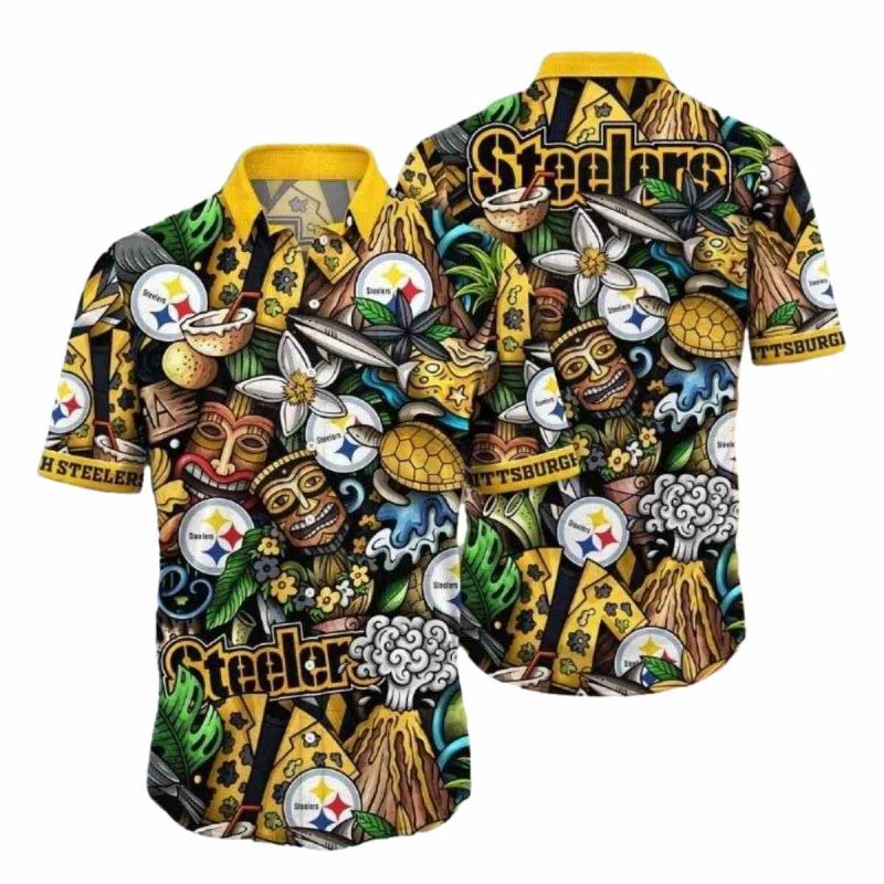 Pittsburgh Steelers Surf And Turf Tailgate Hawaiian Shirt 1