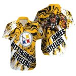 Pittsburgh Steelers Swirl Pattern And Team Logo Hawaiian Shirt