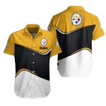 Pittsburgh Steelers Swoosh Golden Swirl Fan Design Hawaiian Shirt