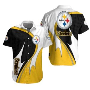 Pittsburgh Steelers Swoosh Of Steel Flowing Design Hawaiian Shirt