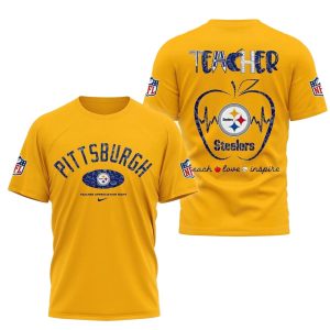 Pittsburgh Steelers Teacher Appreciation Night Yellow AOP T-Shirt