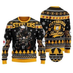 Pittsburgh Steelers Team Black Golden Ugly Sweater